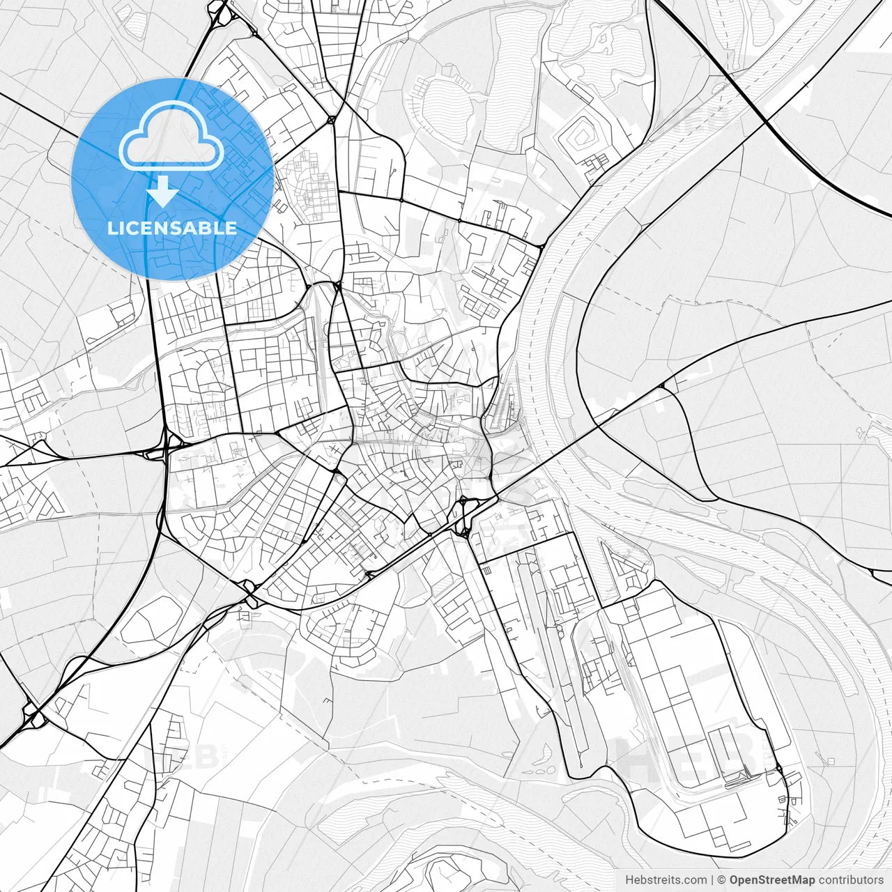 Vector PDF map of Speyer, Germany
