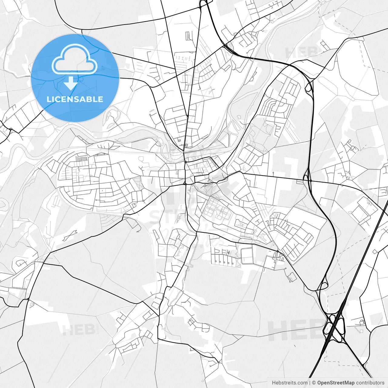 Vector PDF map of Weißenfels, Germany
