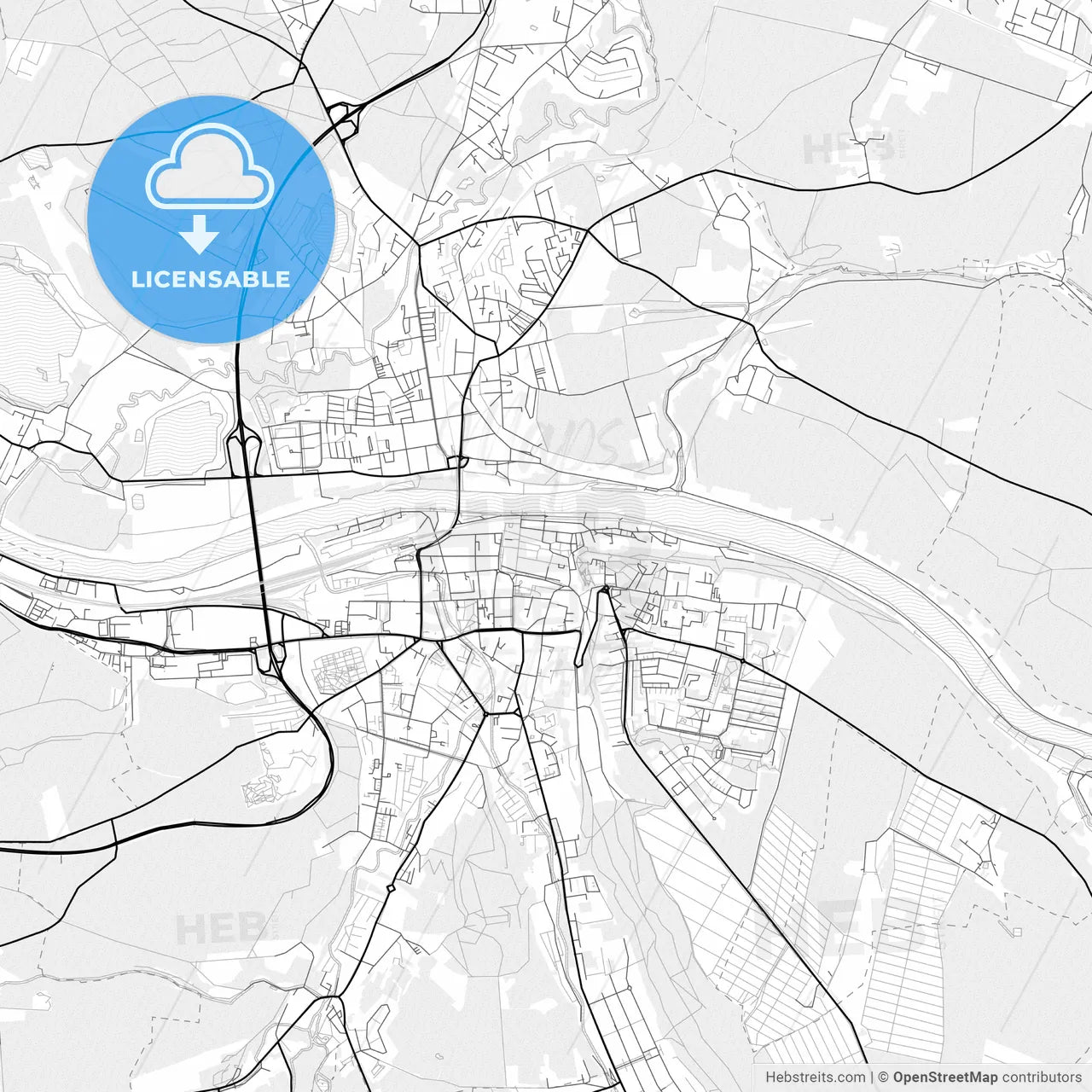 Vector PDF map of Pirna, Germany