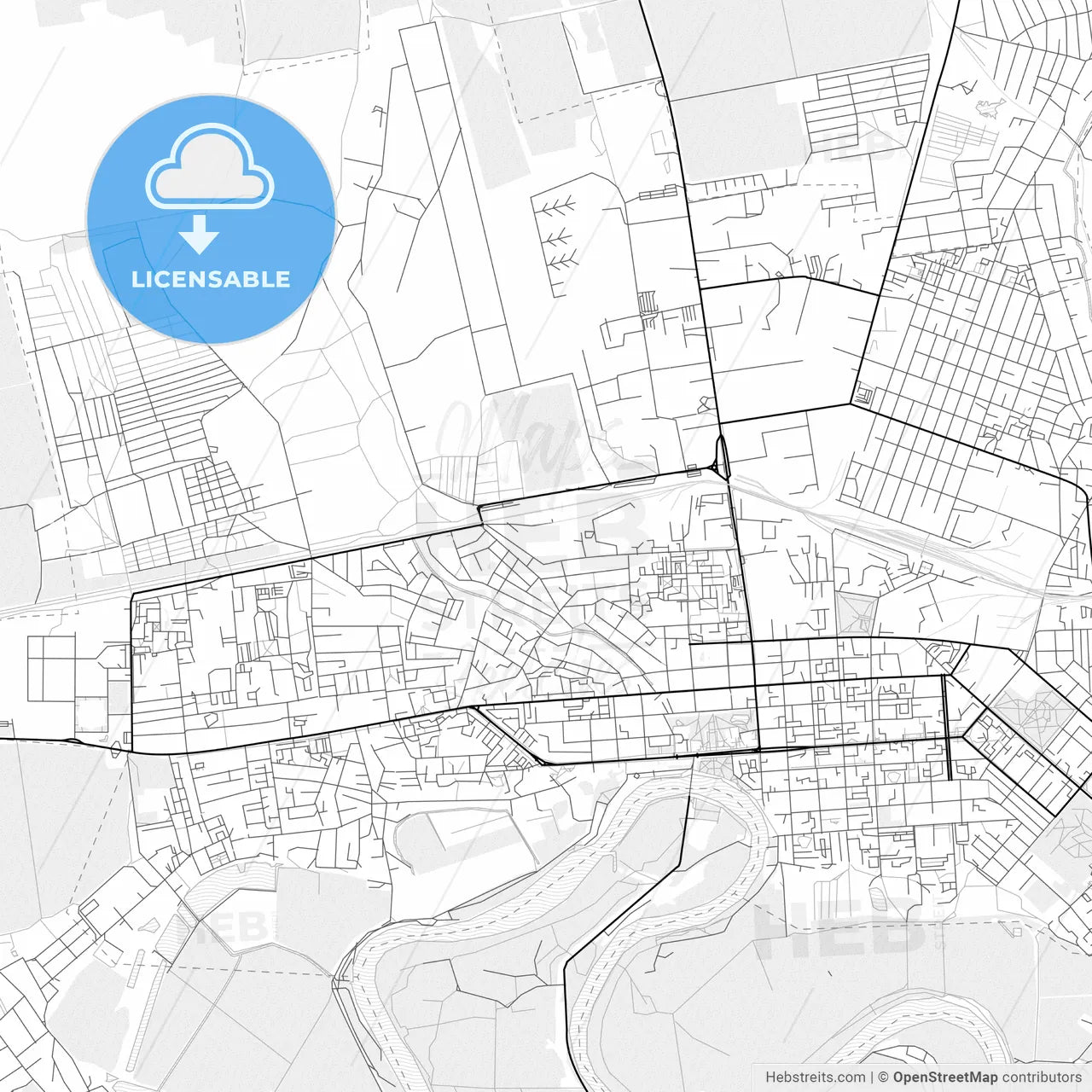 Vector PDF map of Tiraspol, Moldova