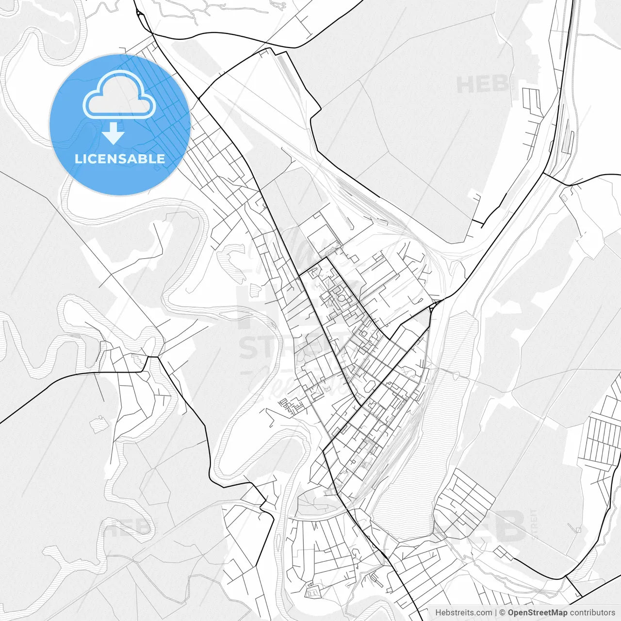 Vector PDF map of Ungheni, Moldova