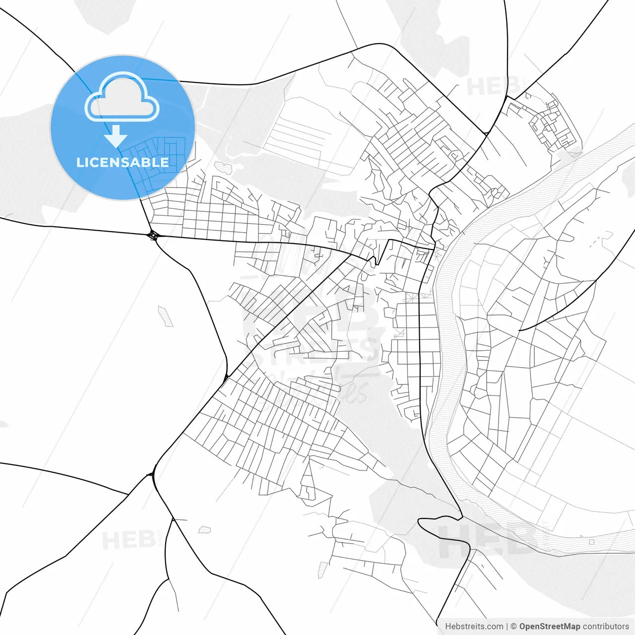 Vector PDF map of Soroca, Moldova