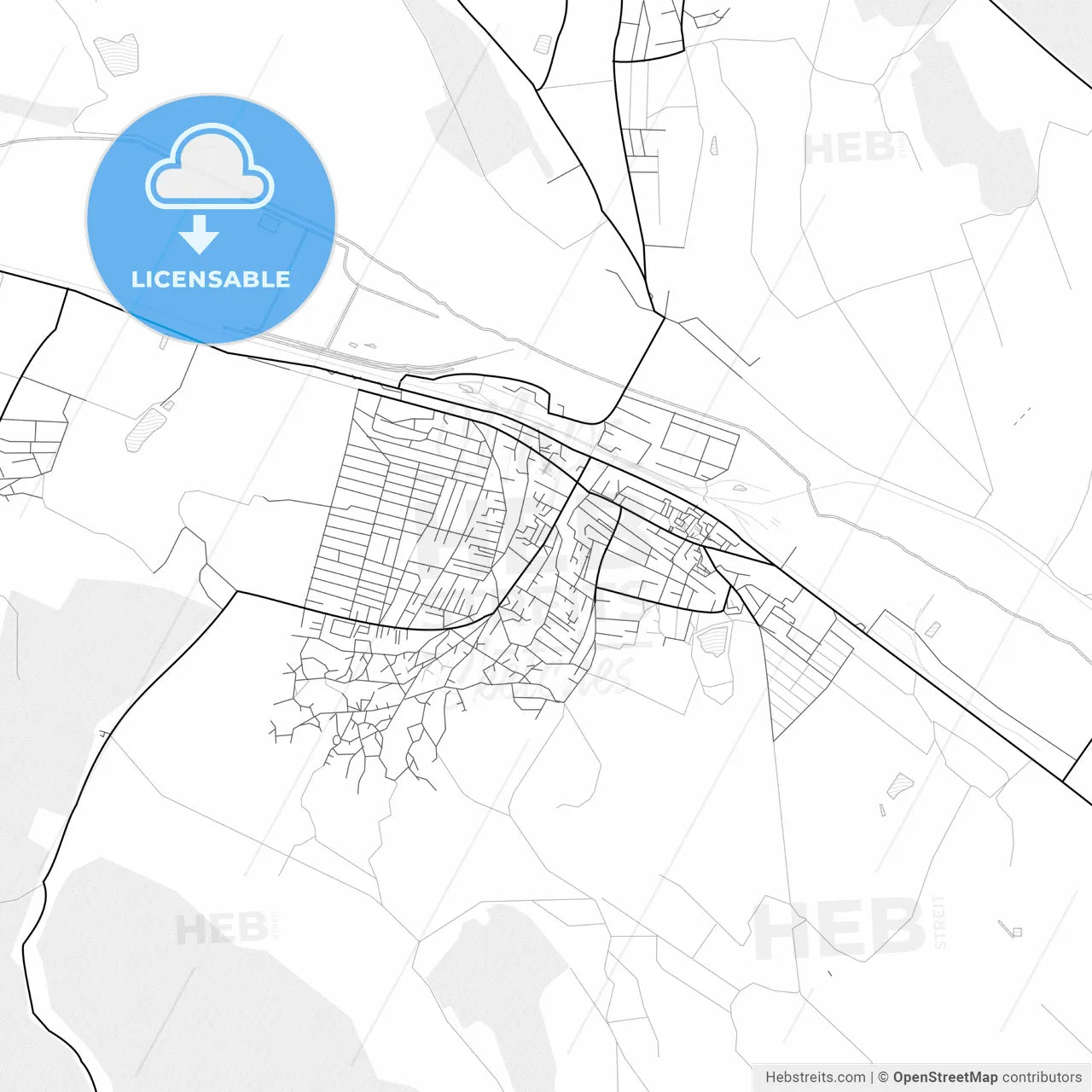 Vector PDF map of Strășeni, Moldova