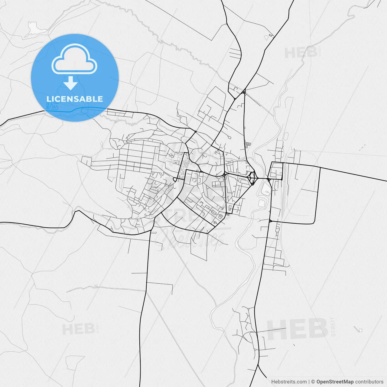 Vector PDF map of Sfântu Gheorghe, Romania