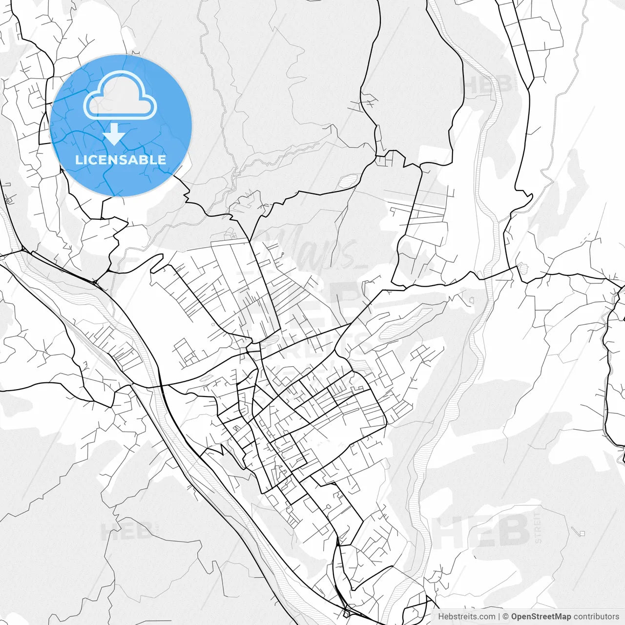 Vector PDF map of Câmpina, Romania