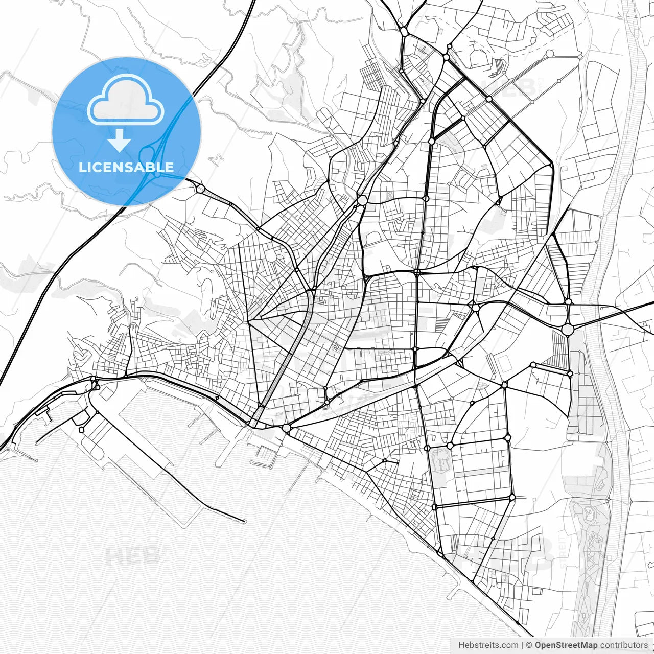 Vector PDF map of Almería, Spain
