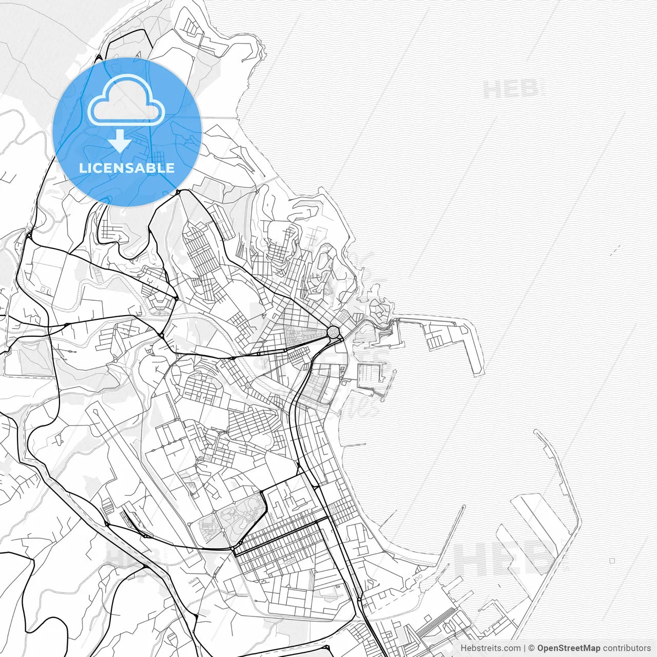 Vector PDF map of Melilla, Spain