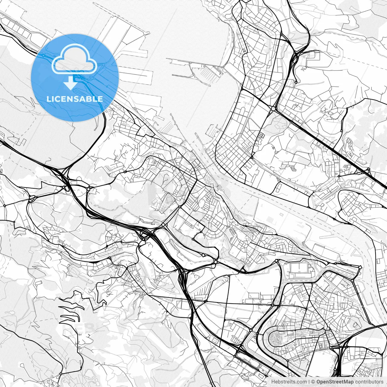 Vector PDF map of Portugalete, Spain