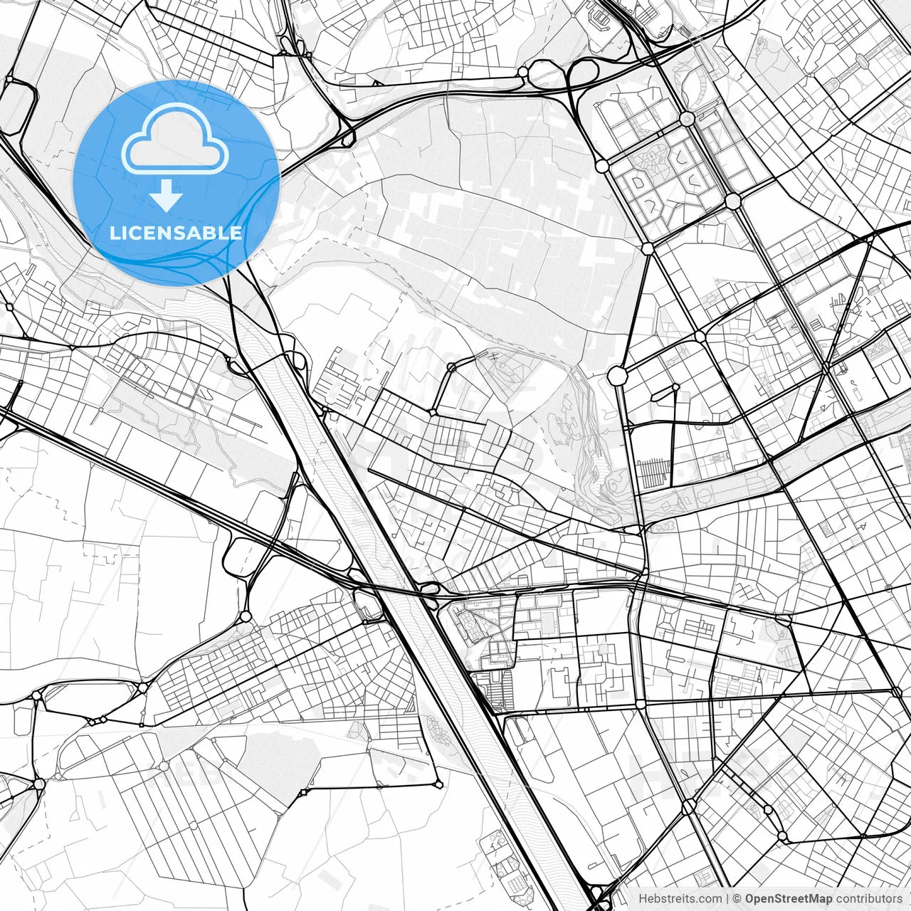 Vector PDF map of Mislata, Spain