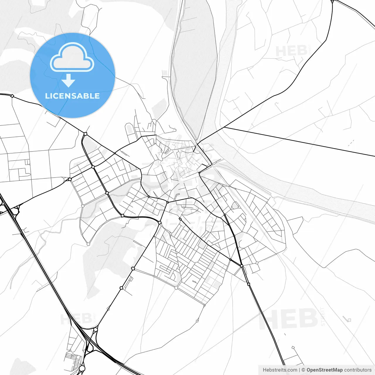 Vector PDF map of Tudela, Spain