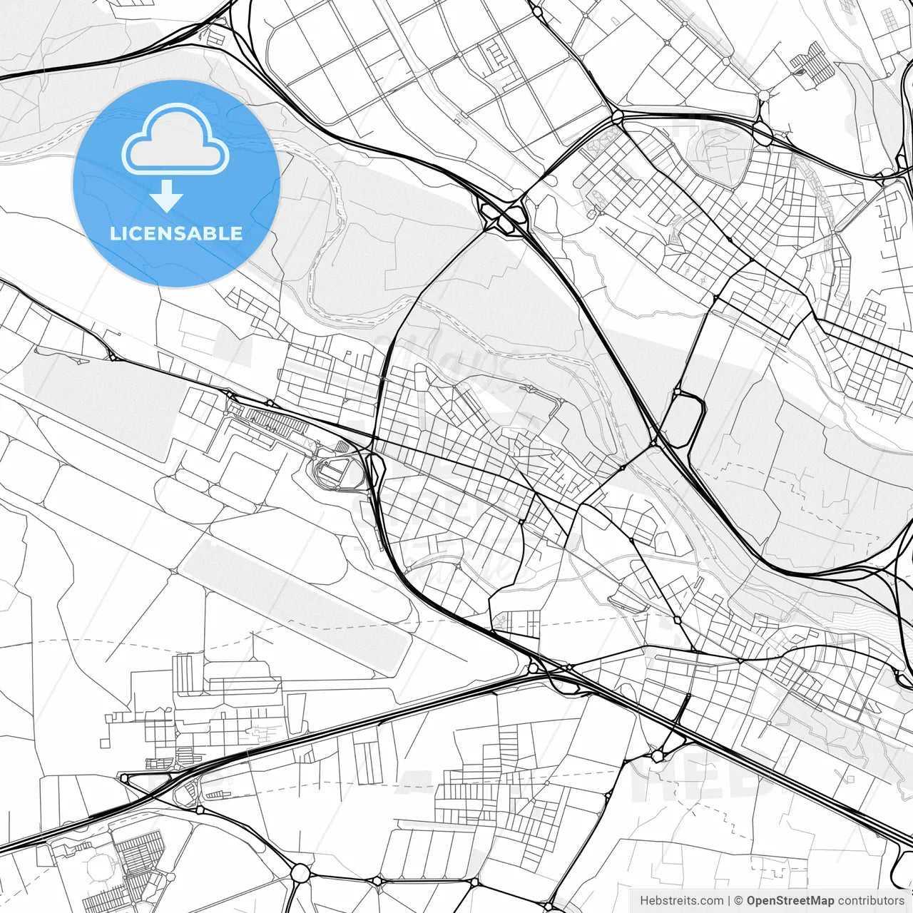 Vector PDF map of Manises, Spain