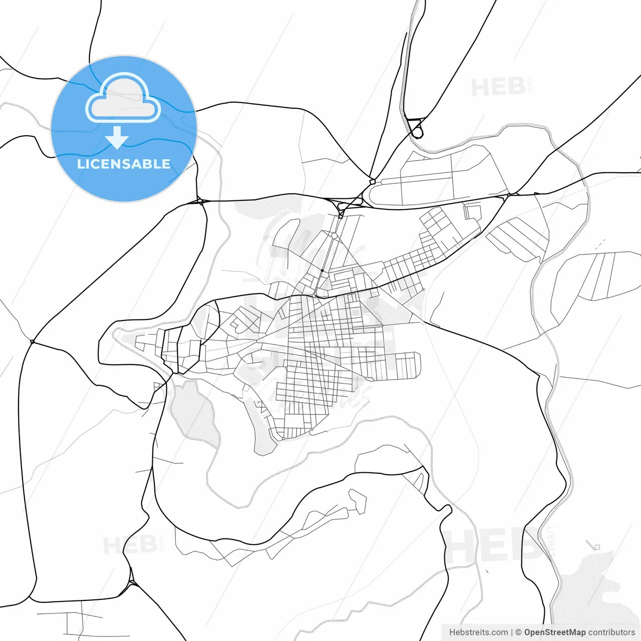 Vector PDF map of Puente-Genil, Spain