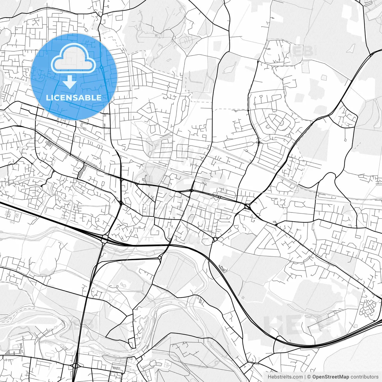 Vector PDF map of Slough, England