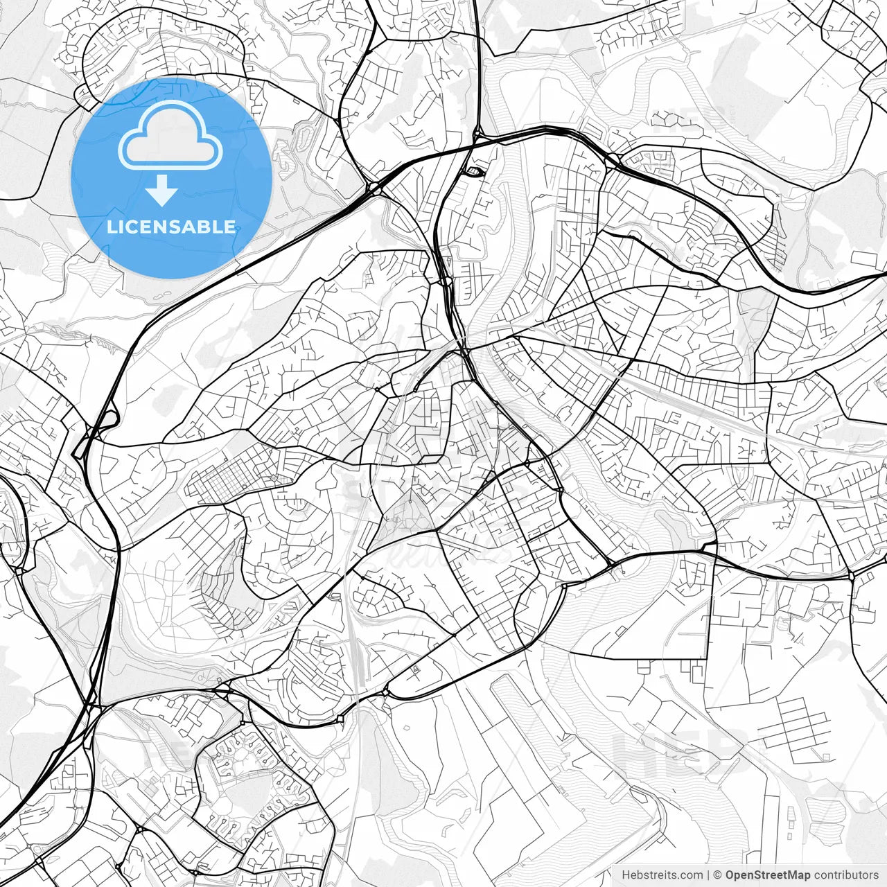 Vector PDF map of Newport, Wales