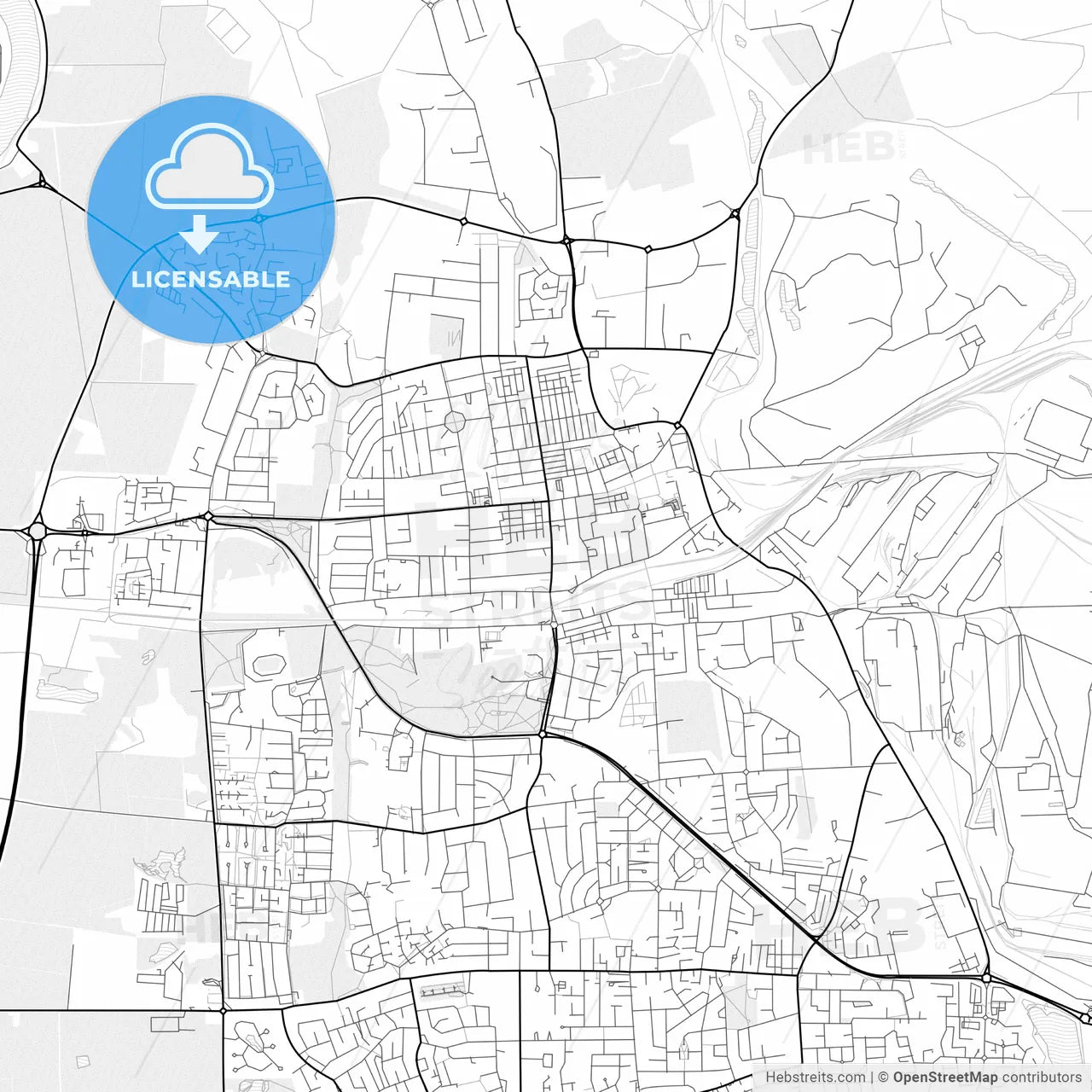 Vector PDF map of Scunthorpe, England