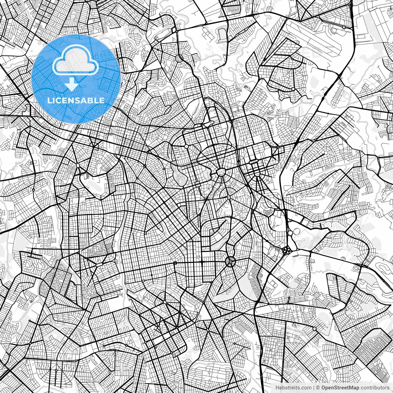 Vector PDF map of Goiania, Brazil