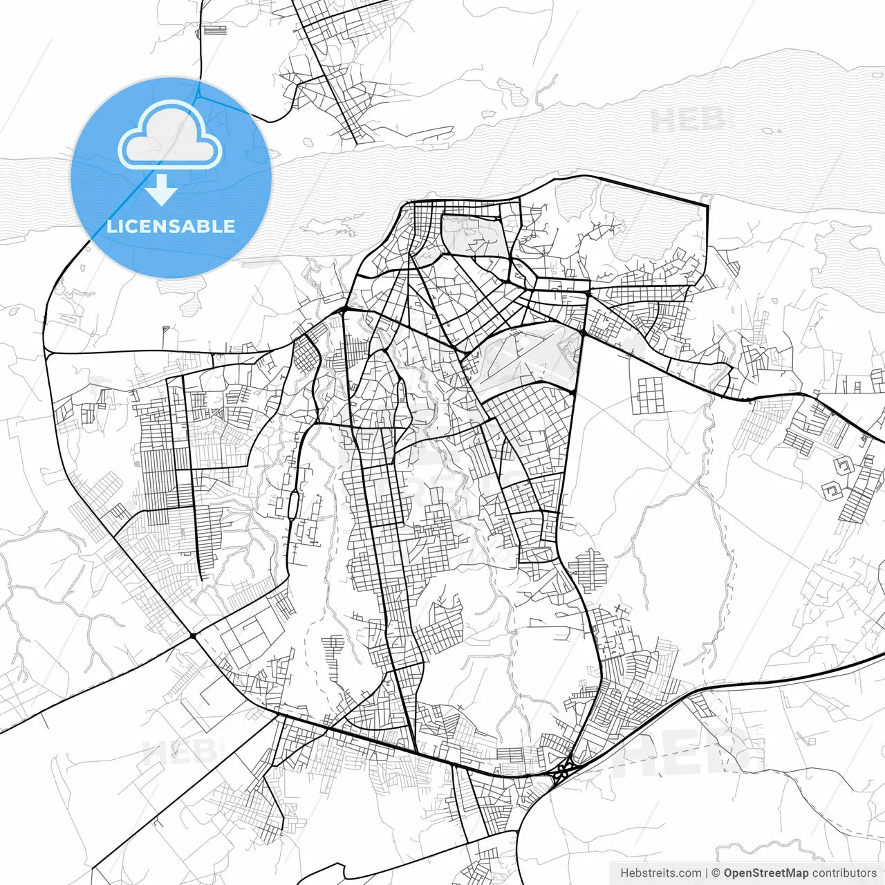 Vector PDF map of Ciudad Bolivar, Venezuela
