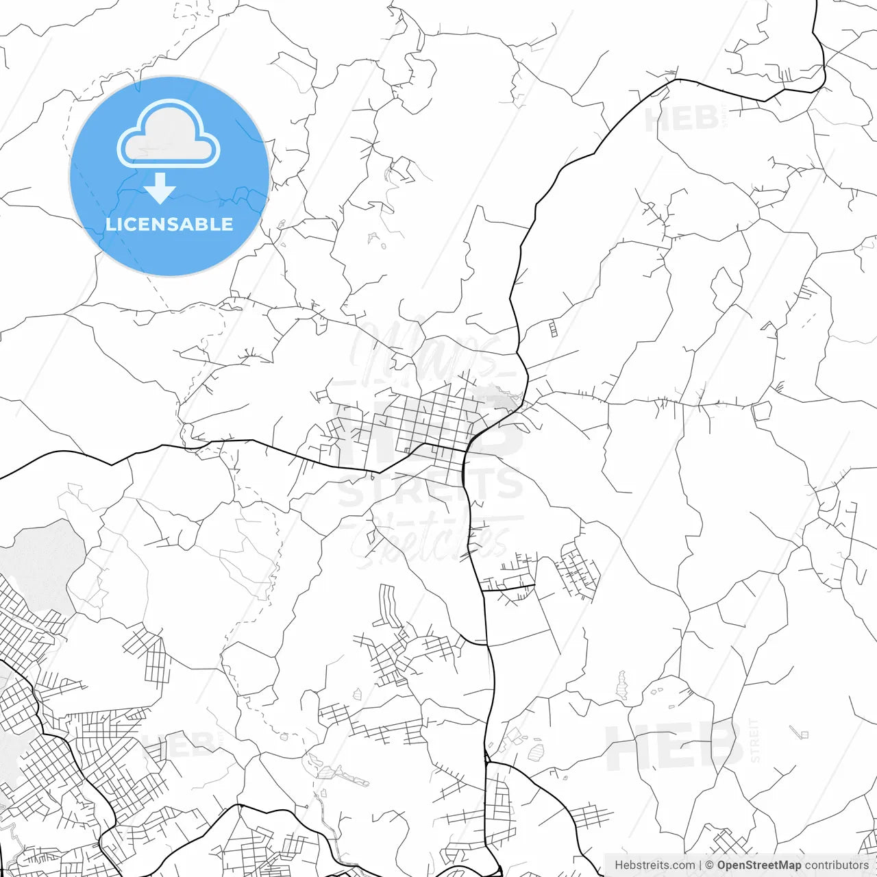 Vector PDF map of Colombo, Brazil