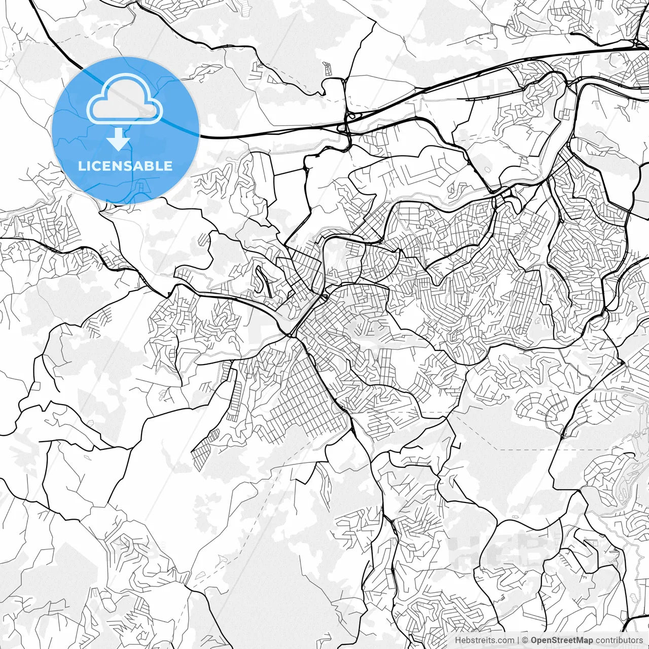 Vector PDF map of Itapevi, Brazil