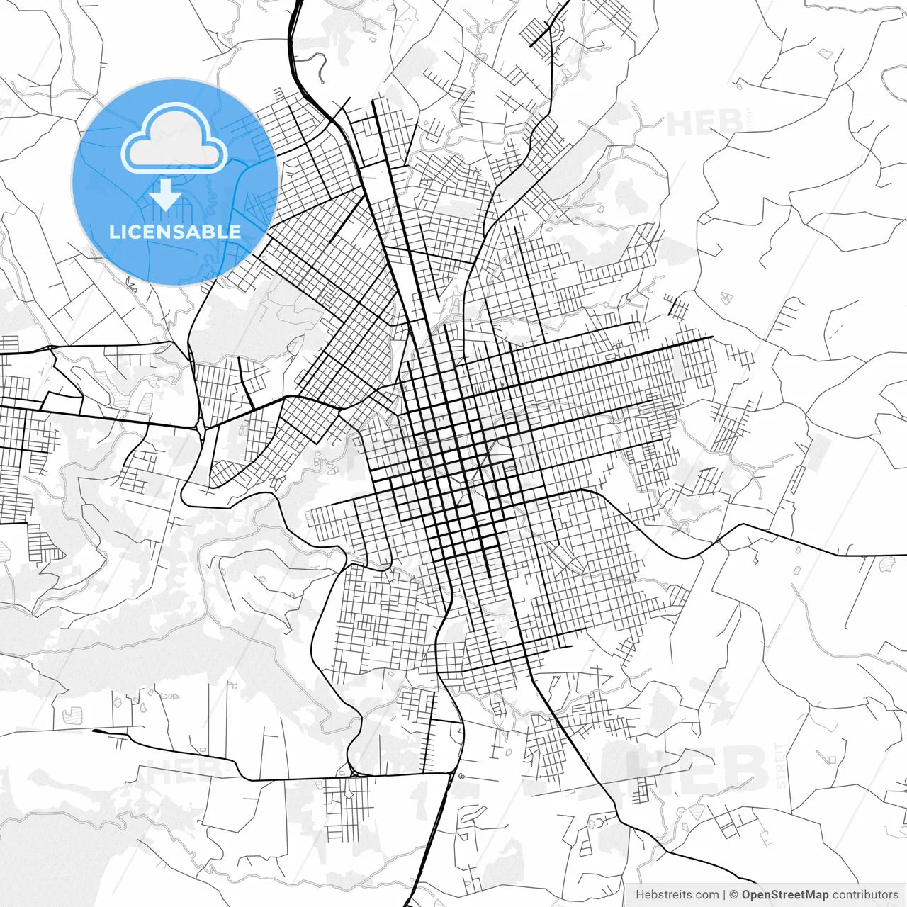 Vector PDF map of Chapeco, Brazil