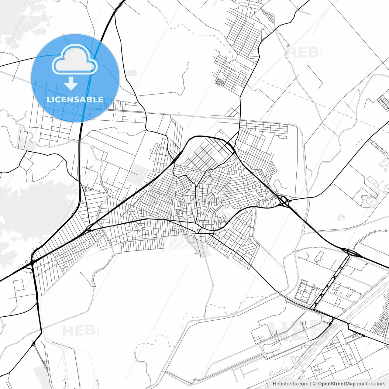 Vector PDF map of Itaguai, Brazil