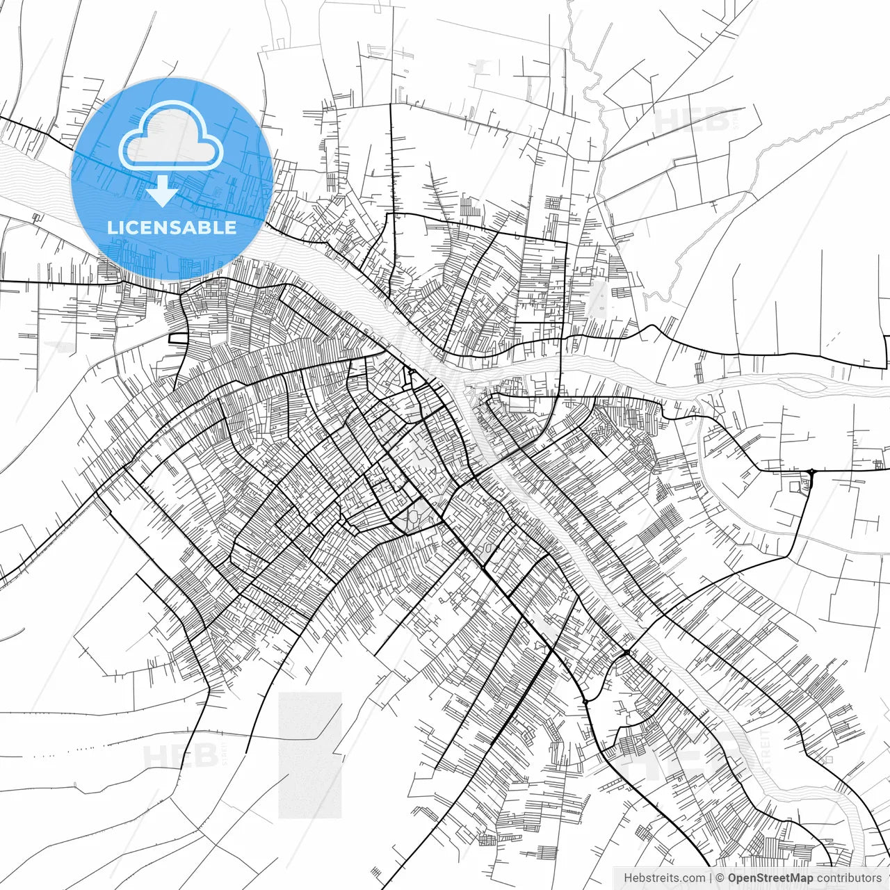 Vector PDF map of Pontianak, Indonesia