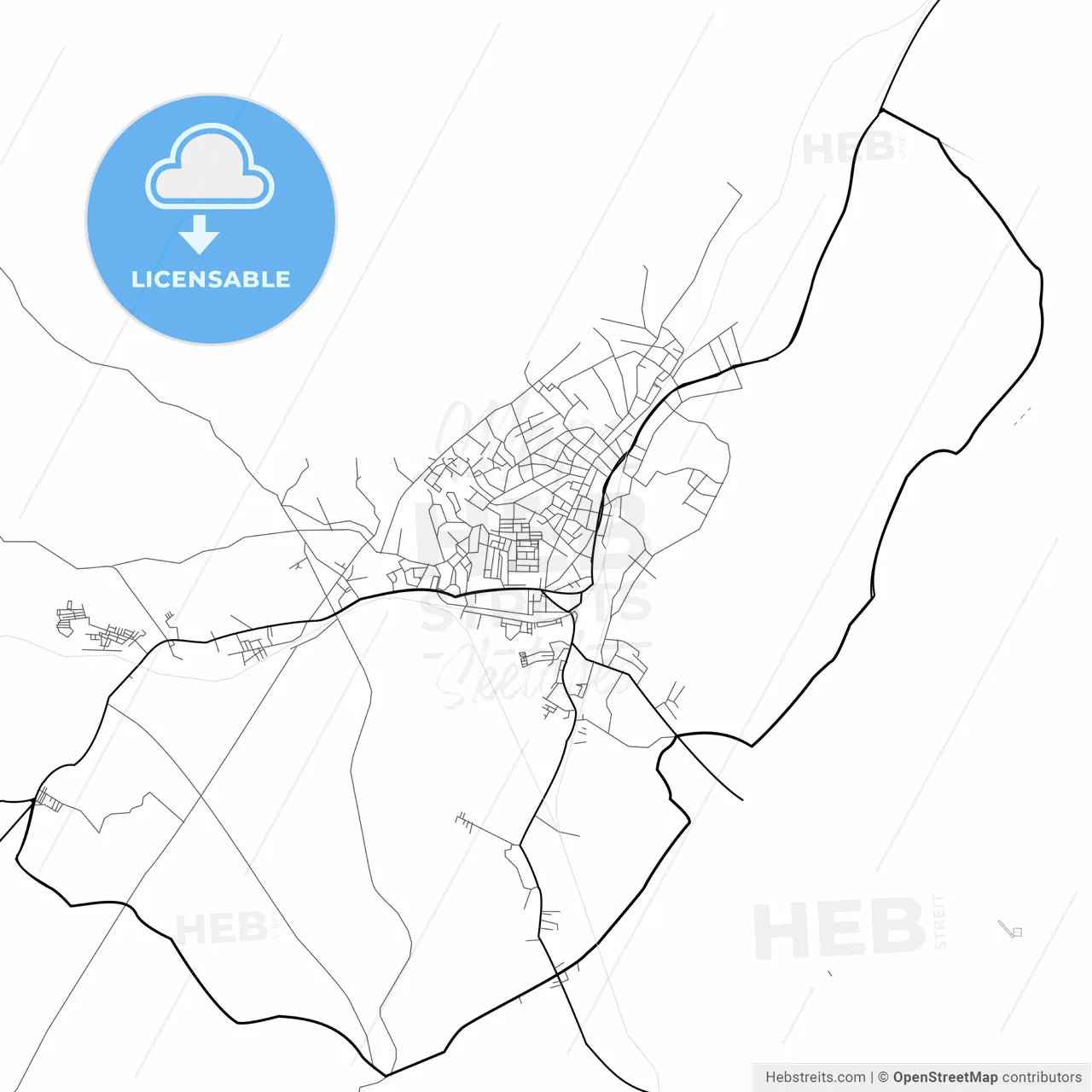 Vector PDF map of Prabumulih, Indonesia