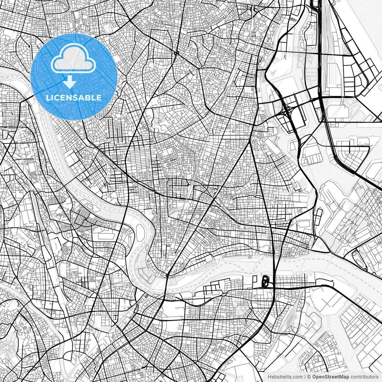 Vector PDF map of Ōta, Japan
