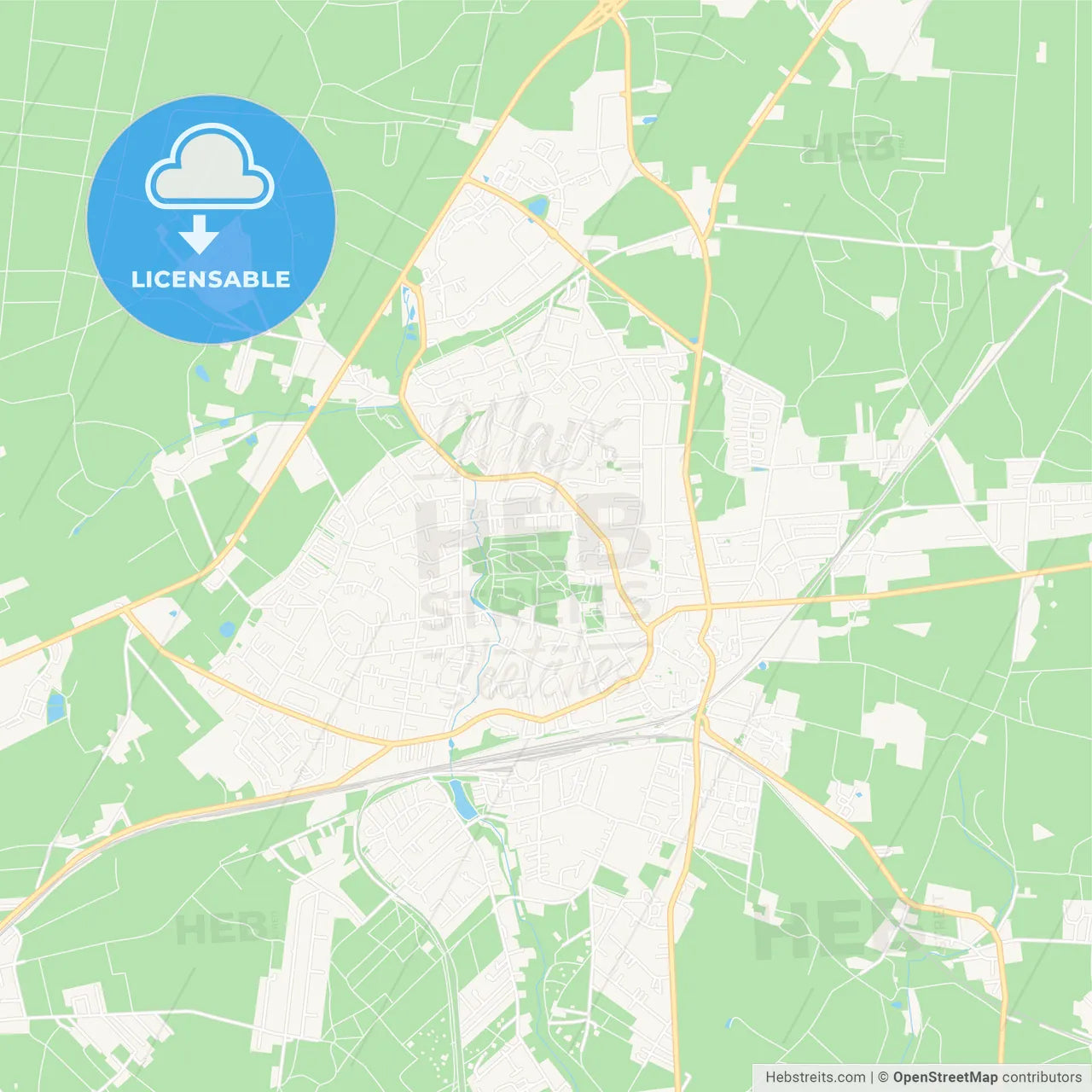 Buchholz in der Nordheide, Germany Vector Map - Classic Colors