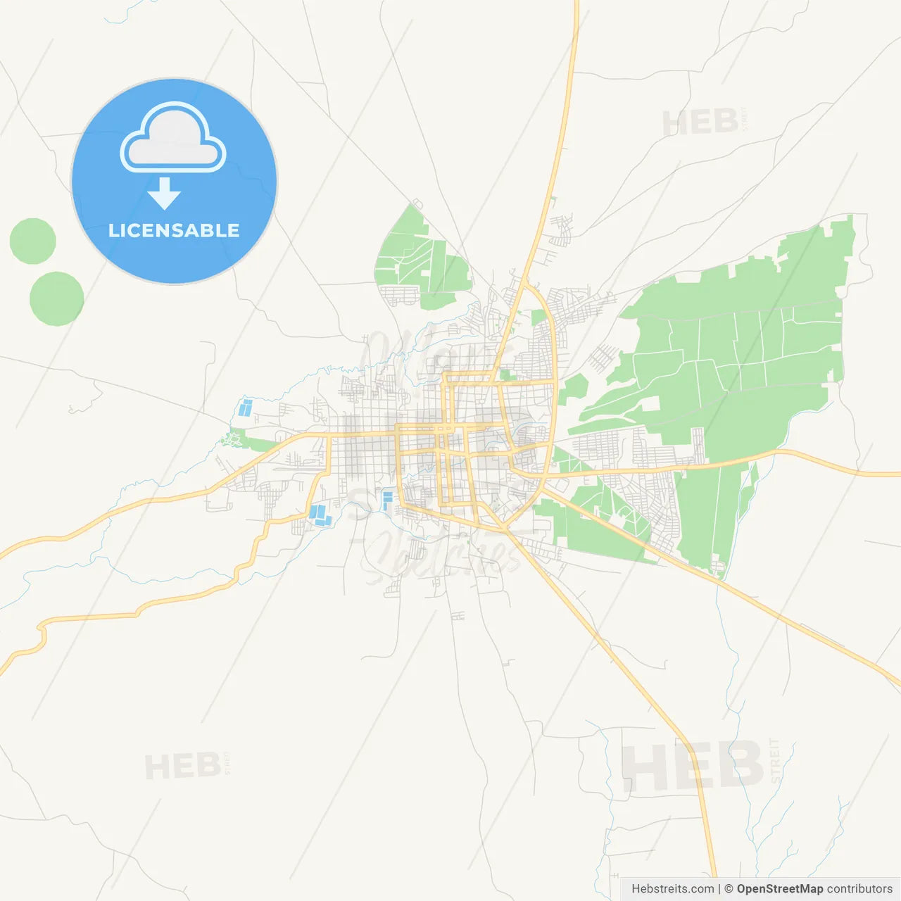 Empty vector map of León, León, Nicaragua