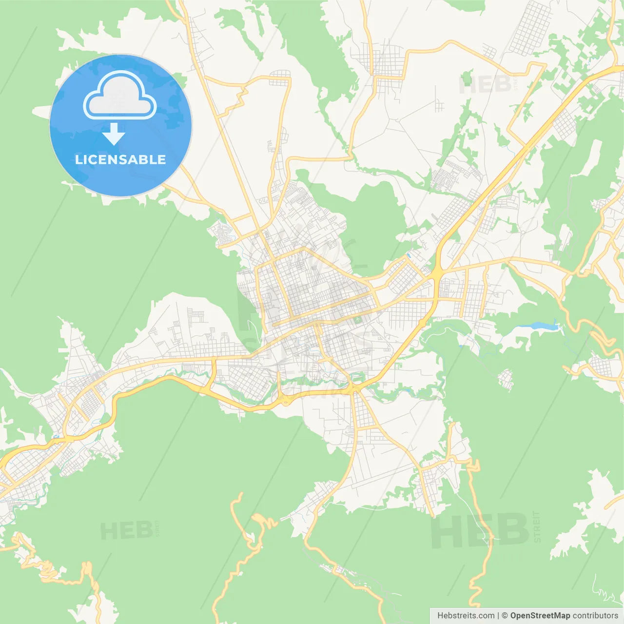 Empty vector map of Orizaba, Veracruz, Mexico
