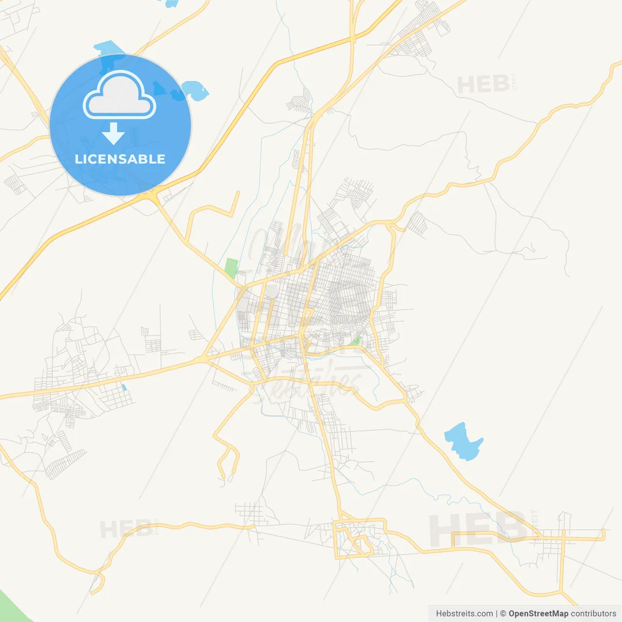 Empty vector map of Tulancingo, Hidalgo, Mexico