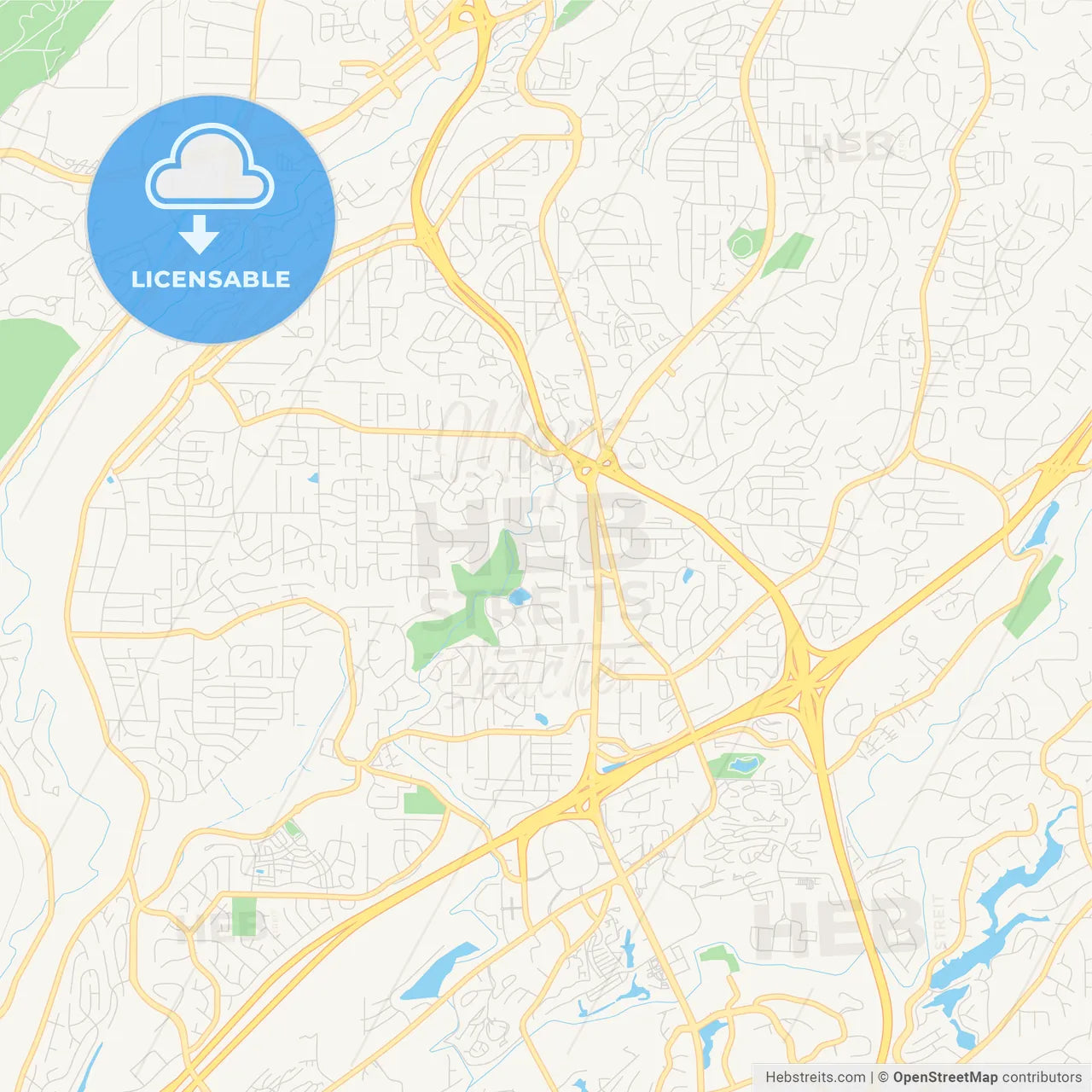 Empty vector map of Hoover, Alabama, USA