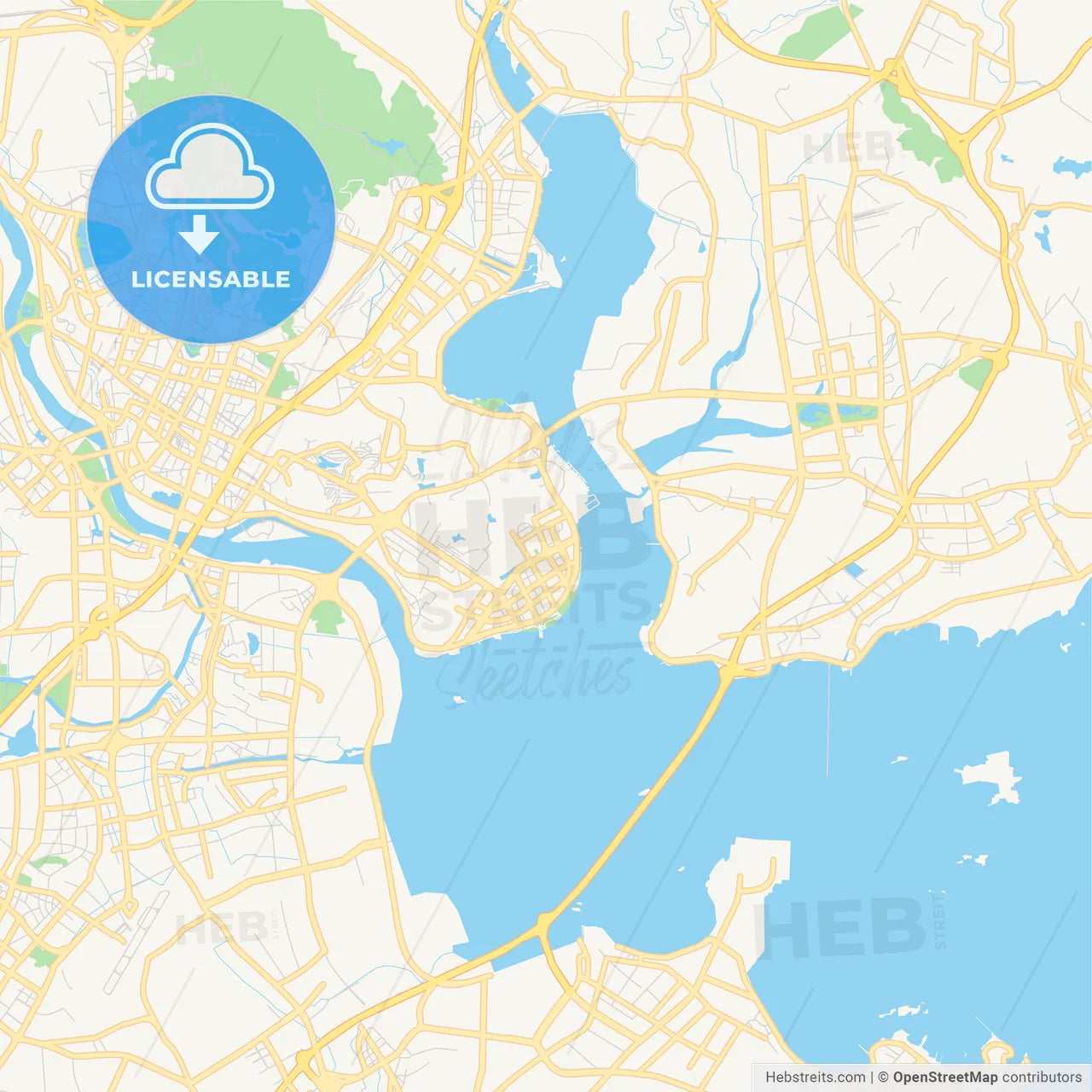 Printable street map of Quanzhou, China