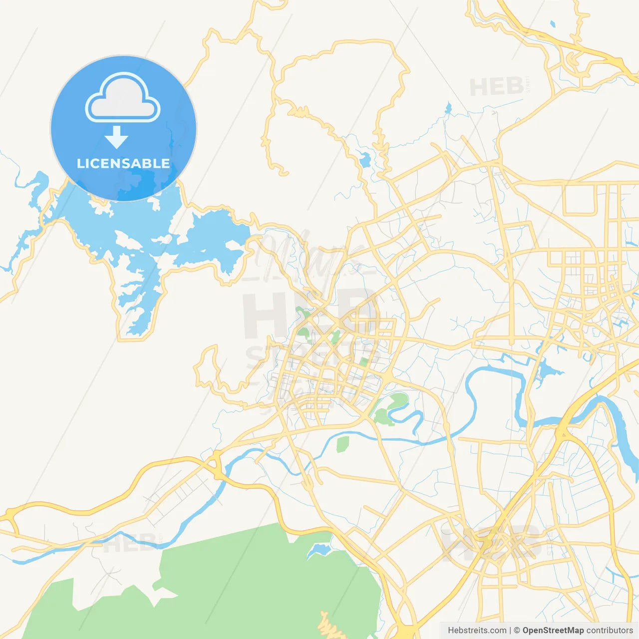 Printable street map of Putian, China