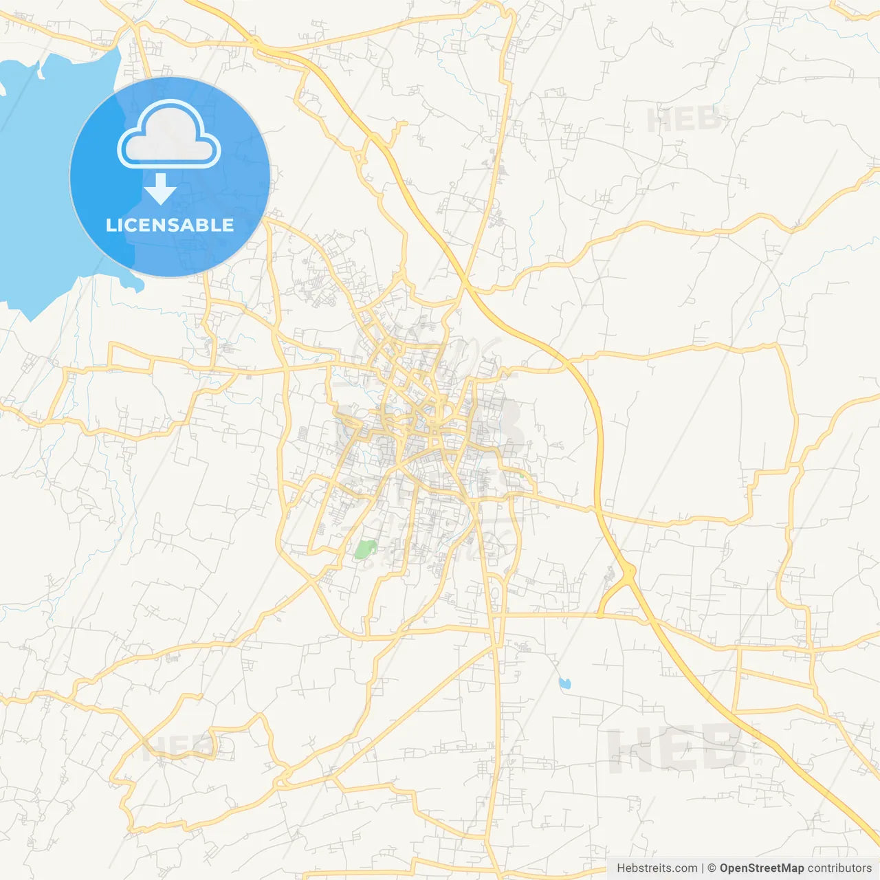 Printable street map of Salatiga, Indonesia