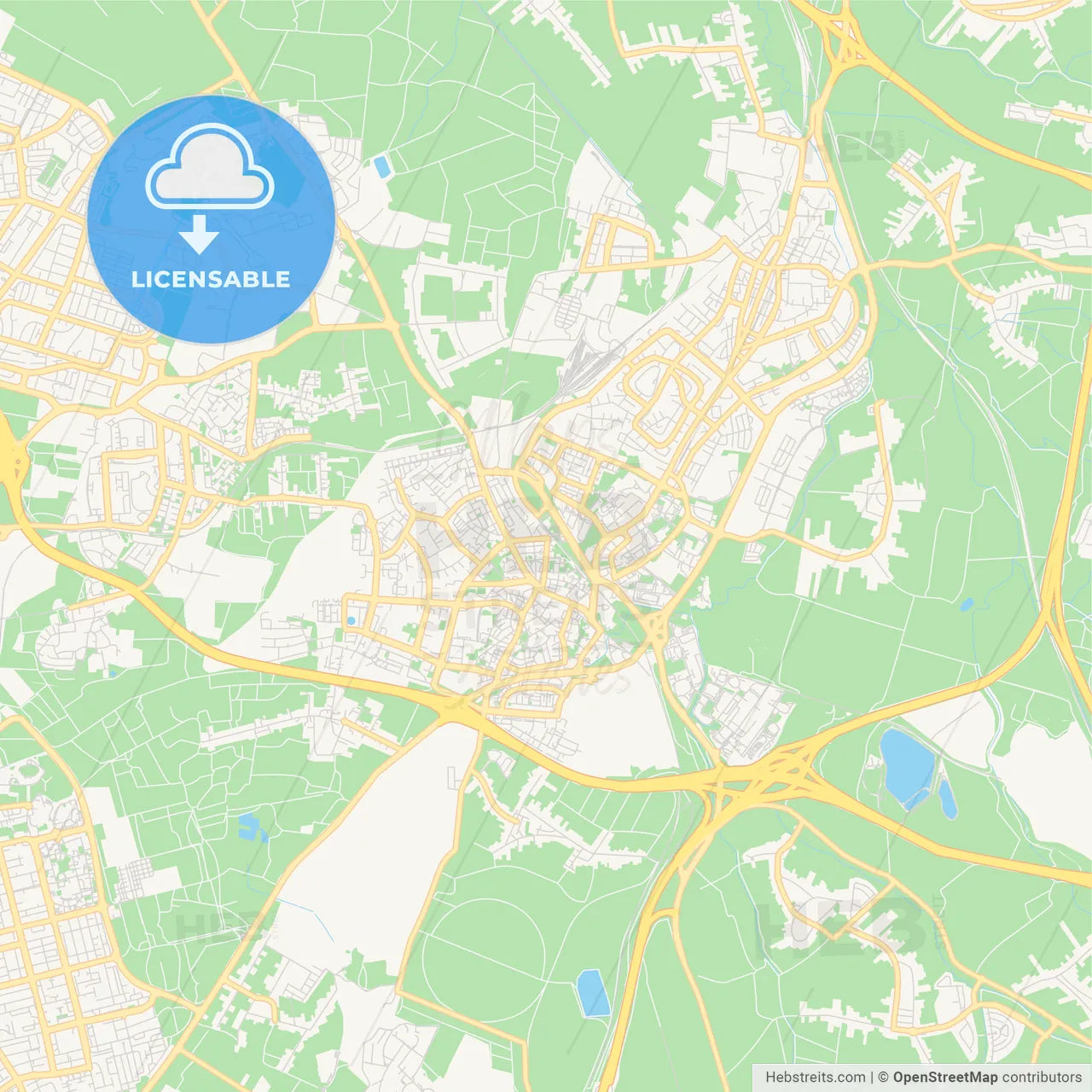 Printable street map of Ramla, Israel