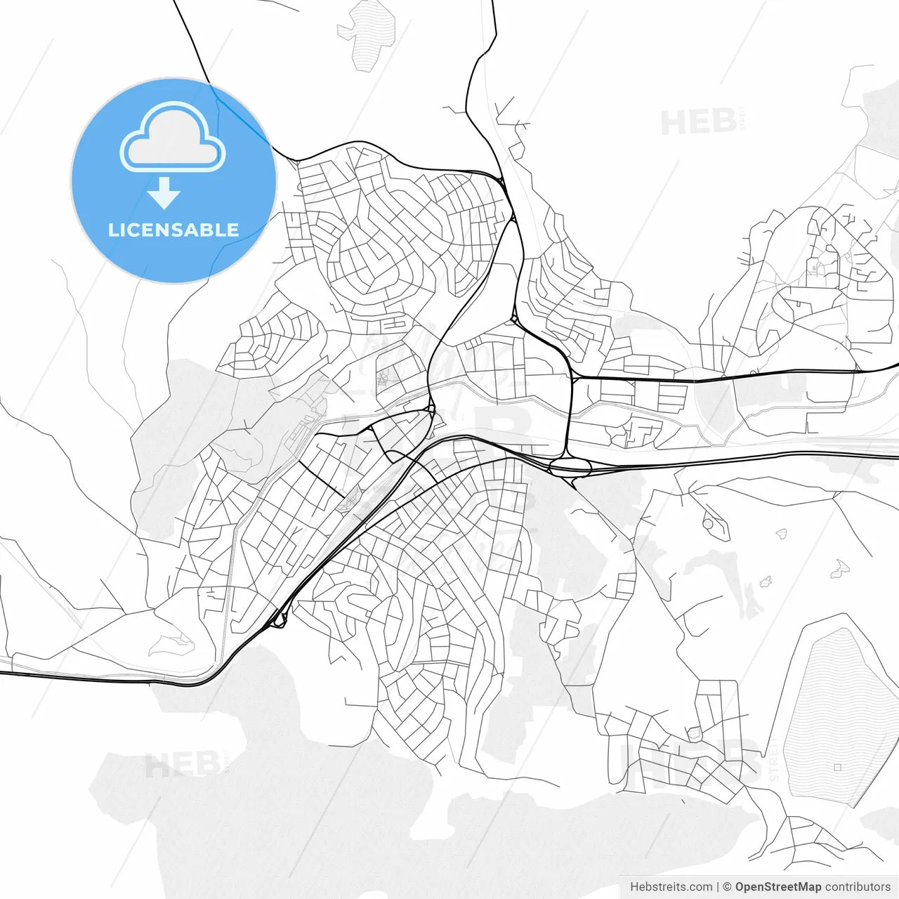 Vector PDF map of Pernik, Bulgaria