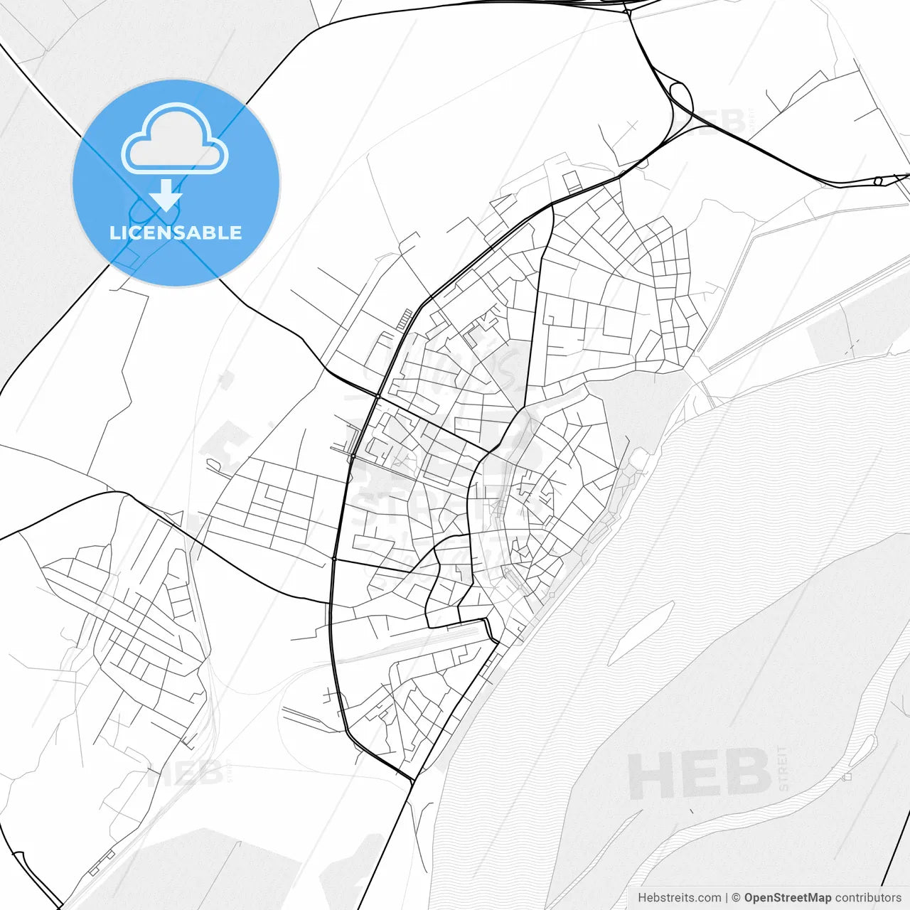 Vector PDF map of Vidin, Bulgaria