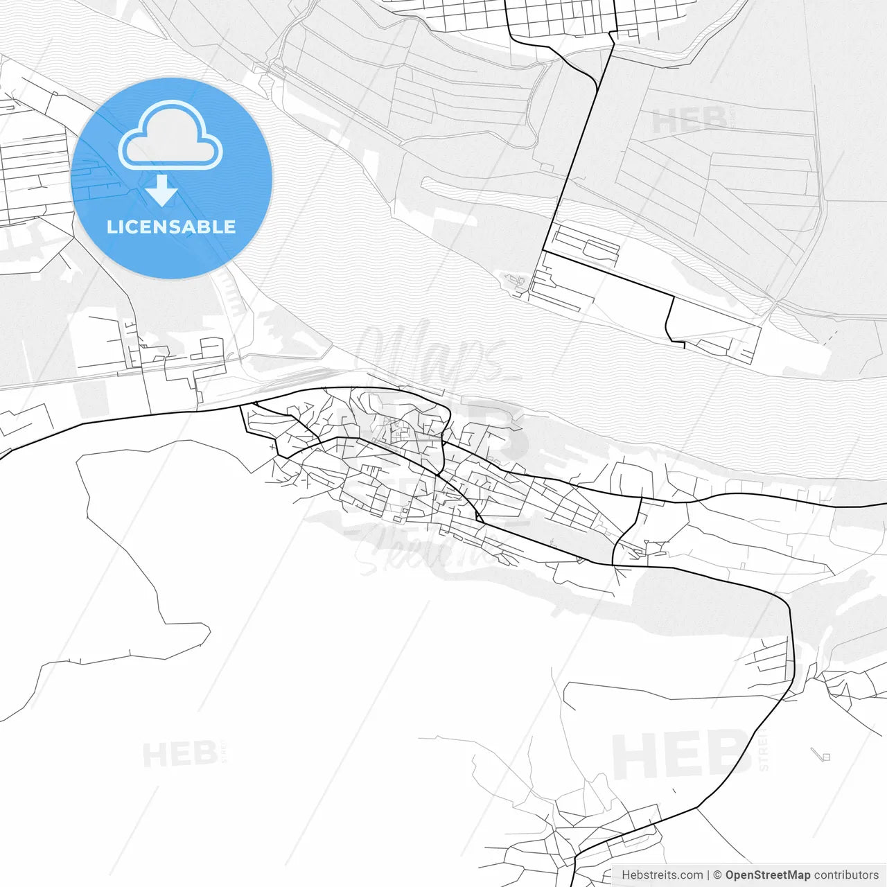 Vector PDF map of Svishtov, Bulgaria