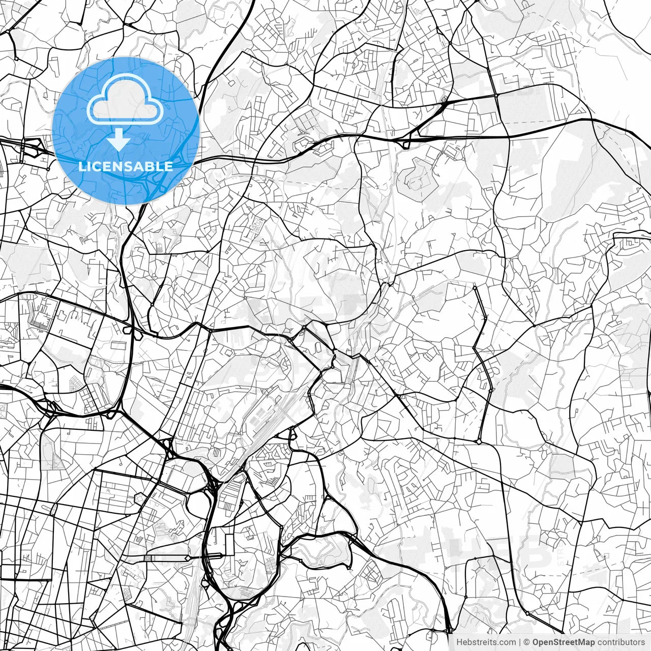 Vector PDF map of Rio Tinto, Portugal