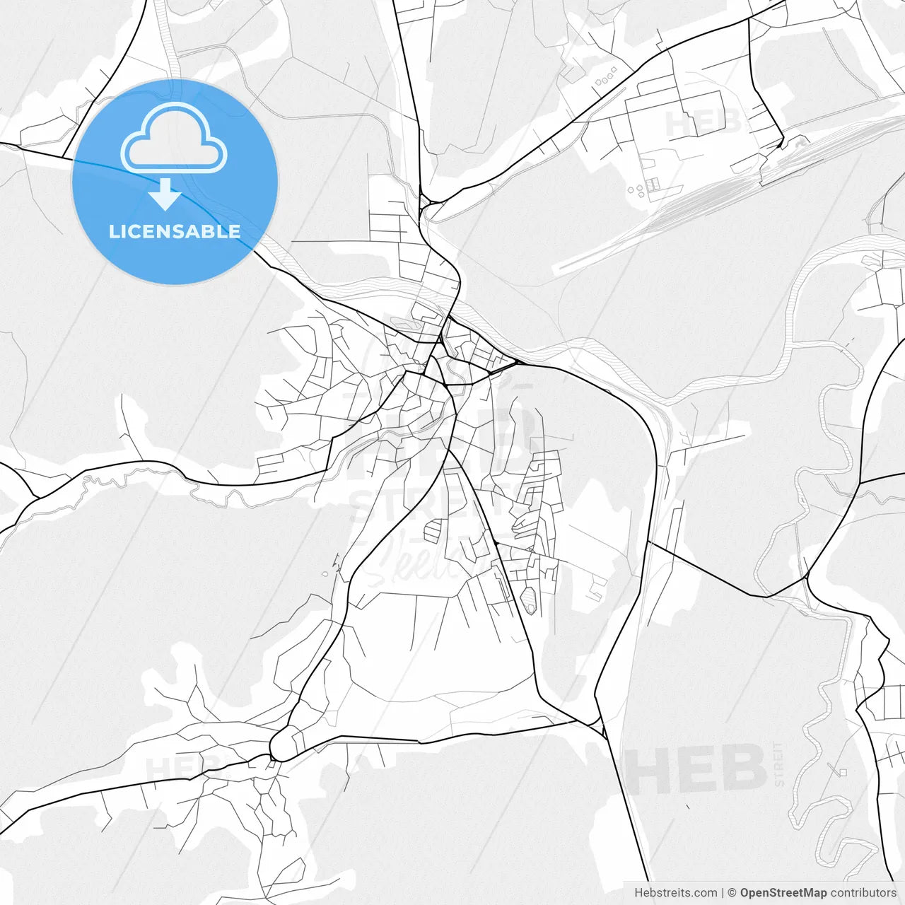Vector PDF map of Dej, Romania