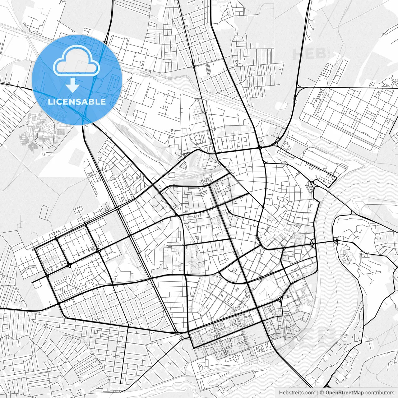 Vector PDF map of Novi Sad, Serbia