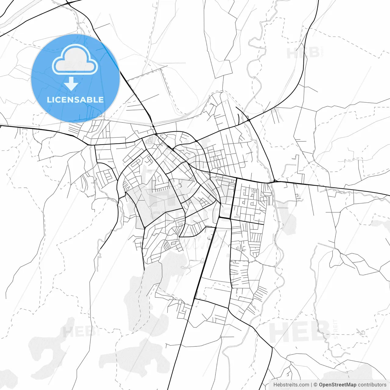 Vector PDF map of Kruševac, Serbia