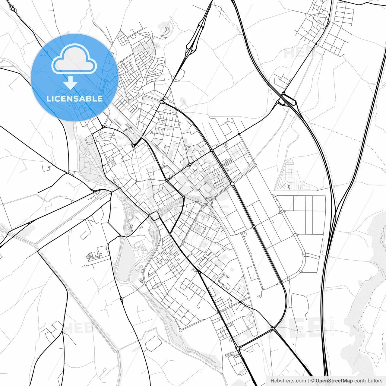 Vector PDF map of Palencia, Spain