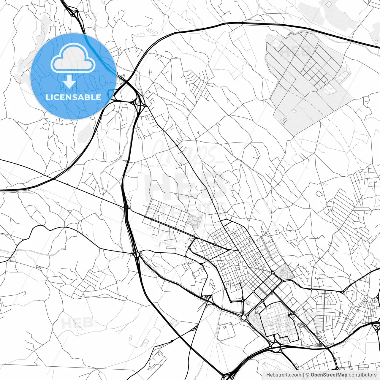 Vector PDF map of San Vicent del Raspeig, Spain