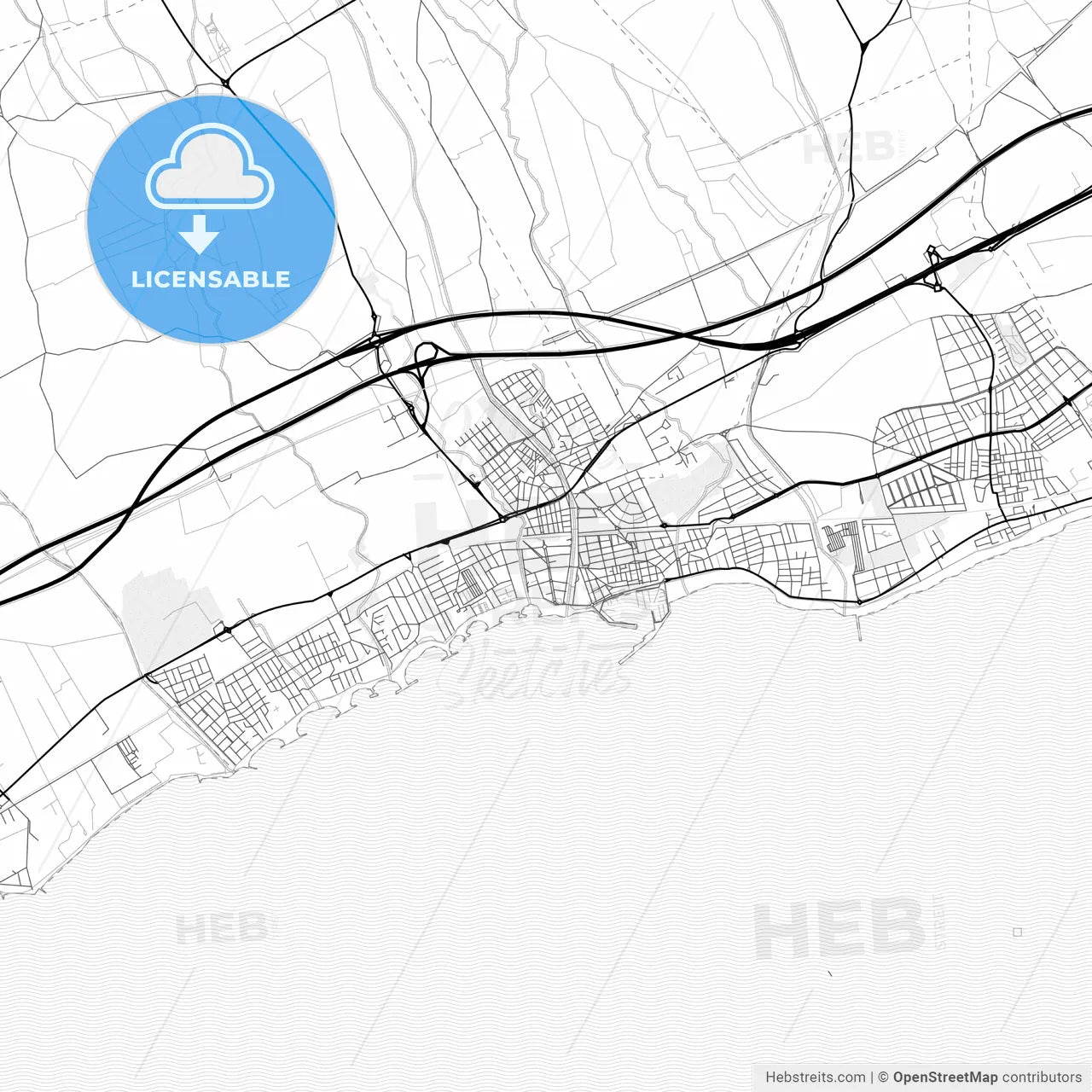 Vector PDF map of Cambrils, Spain