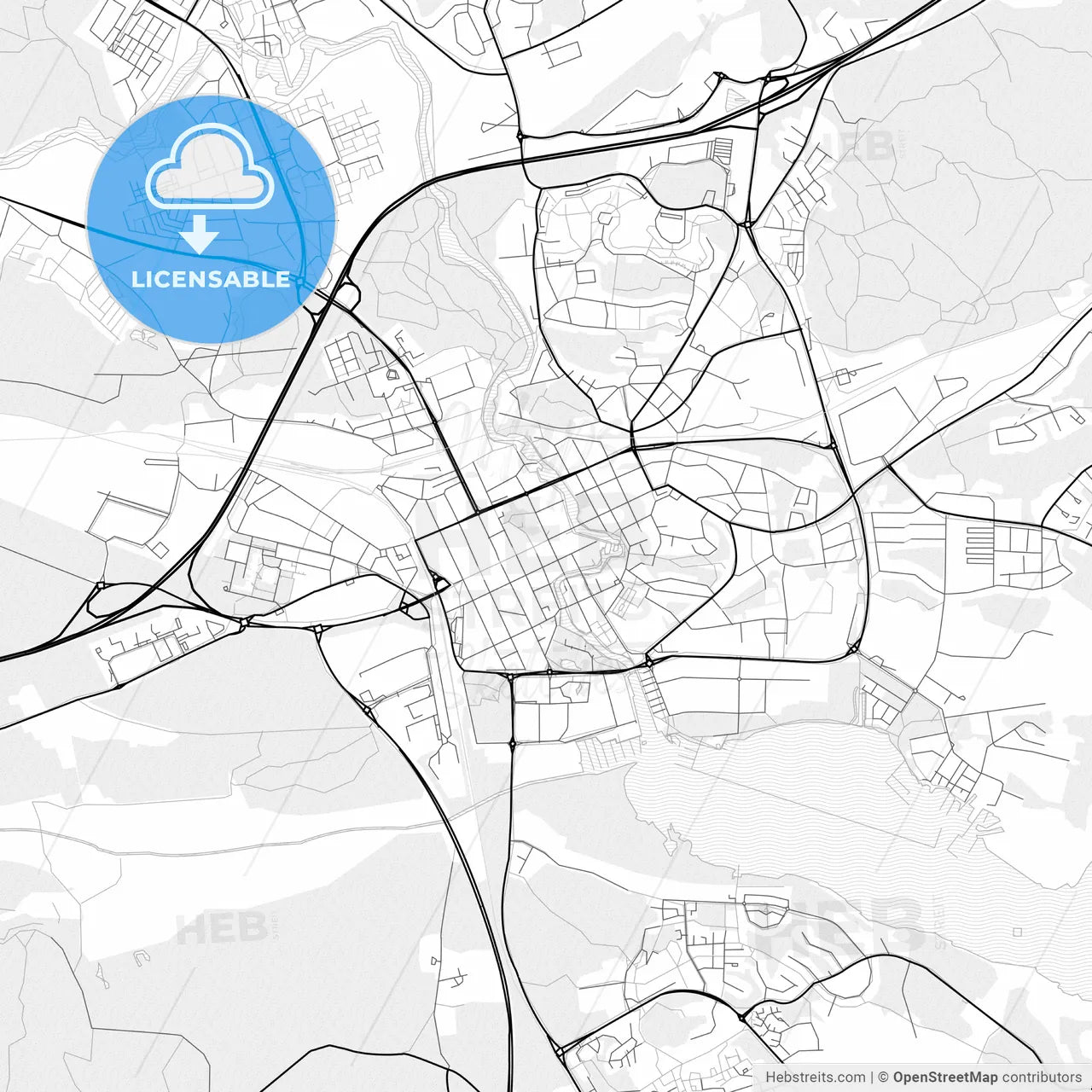 Vector PDF map of Nyköping, Sweden