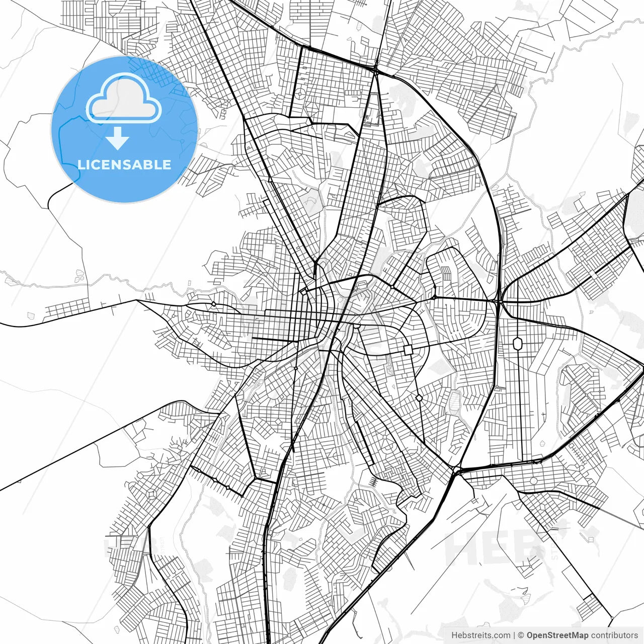 Vector PDF map of Anapolis, Brazil