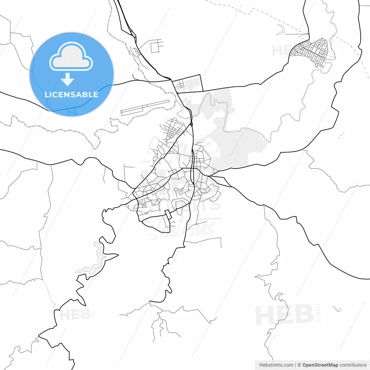 Vector PDF map of Ocumare del Tuy, Venezuela